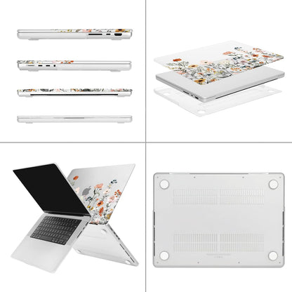 MOSISO Compatible with MacBook Pro 16 inch Case 2024 2023 2022 2021 M4 M3 M2 M1 A3403 A3186 A2991 A2780 A2485 Pro Max, Plastic Garden Flowers Hard Case&Keyboard Cover&Screen Protector, Transparent