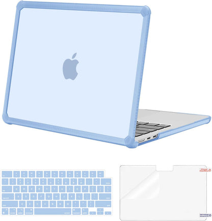 MOSISO Hard Case Compatible with MacBook Air 13 M2-M5 2022-2026, 3 in 1 Heavy Duty Crack Resistant Protective Cover with TPU Bumper