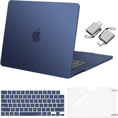 MOSISO Compatible with MacBook Air 15 inch Case M5-M2 2026-2023 A3448 A3241 A3114 A2941, Hard Shell&Keyboard Cover&Screen Film&Type C, Great for Study Travel Work