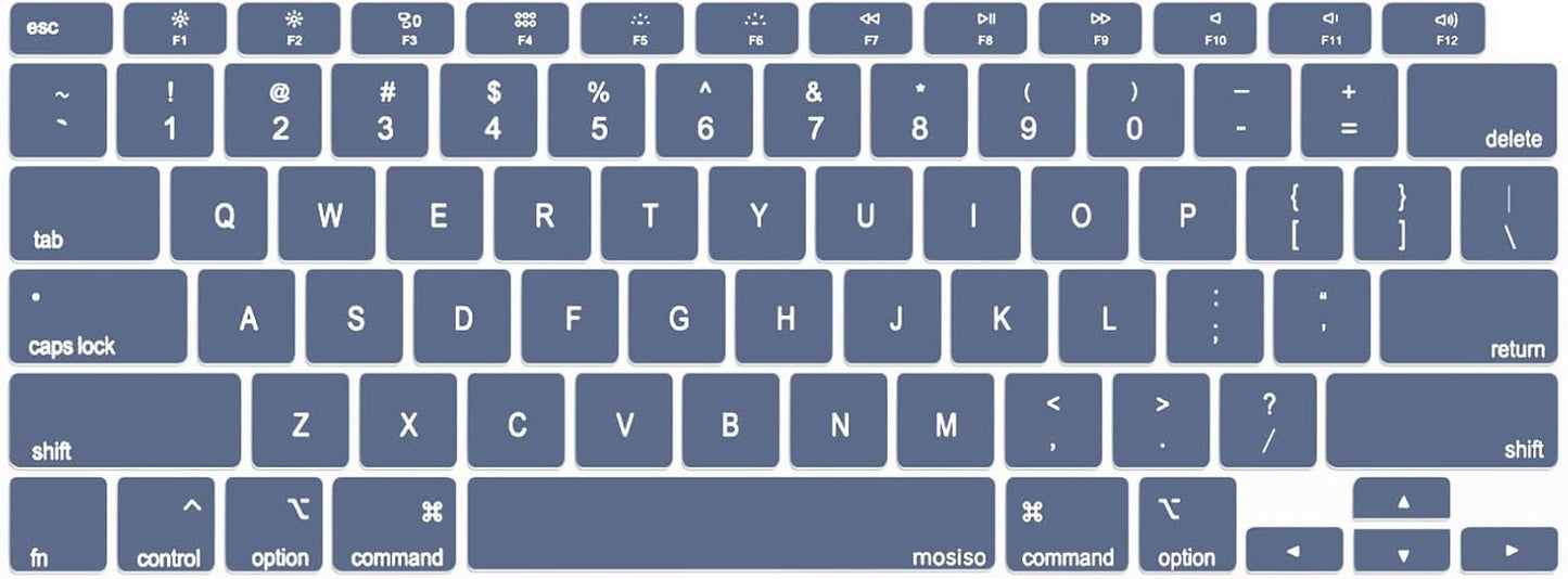 MOSISO Keyboard Cover Compatible with MacBook Air 13 inch 2022 2021 2020 Release A2337 M1 A2179 Retina Display with Touch ID Backlit Magic Keyboard, Waterproof Protective Silicone Skin, Black