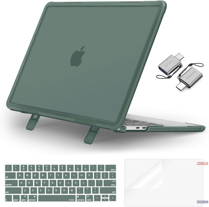 MOSISO Compatible with MacBook Pro 13 inch Case M2/M1 2026-2016 A2338 A2251 A2289 A2159 A1989 A1708 A1706, Heavy Duty Plastic Hard Case with Kickstand&Keyboard Skin&Screen Film&Type C