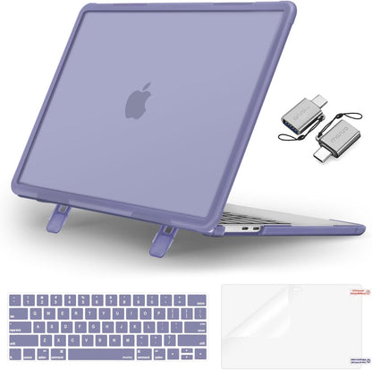 MOSISO Compatible with MacBook Pro 13 inch Case M2/M1 2026-2016 A2338 A2251 A2289 A2159 A1989 A1708 A1706, Heavy Duty Plastic Hard Case with Kickstand&Keyboard Skin&Screen Film&Type C