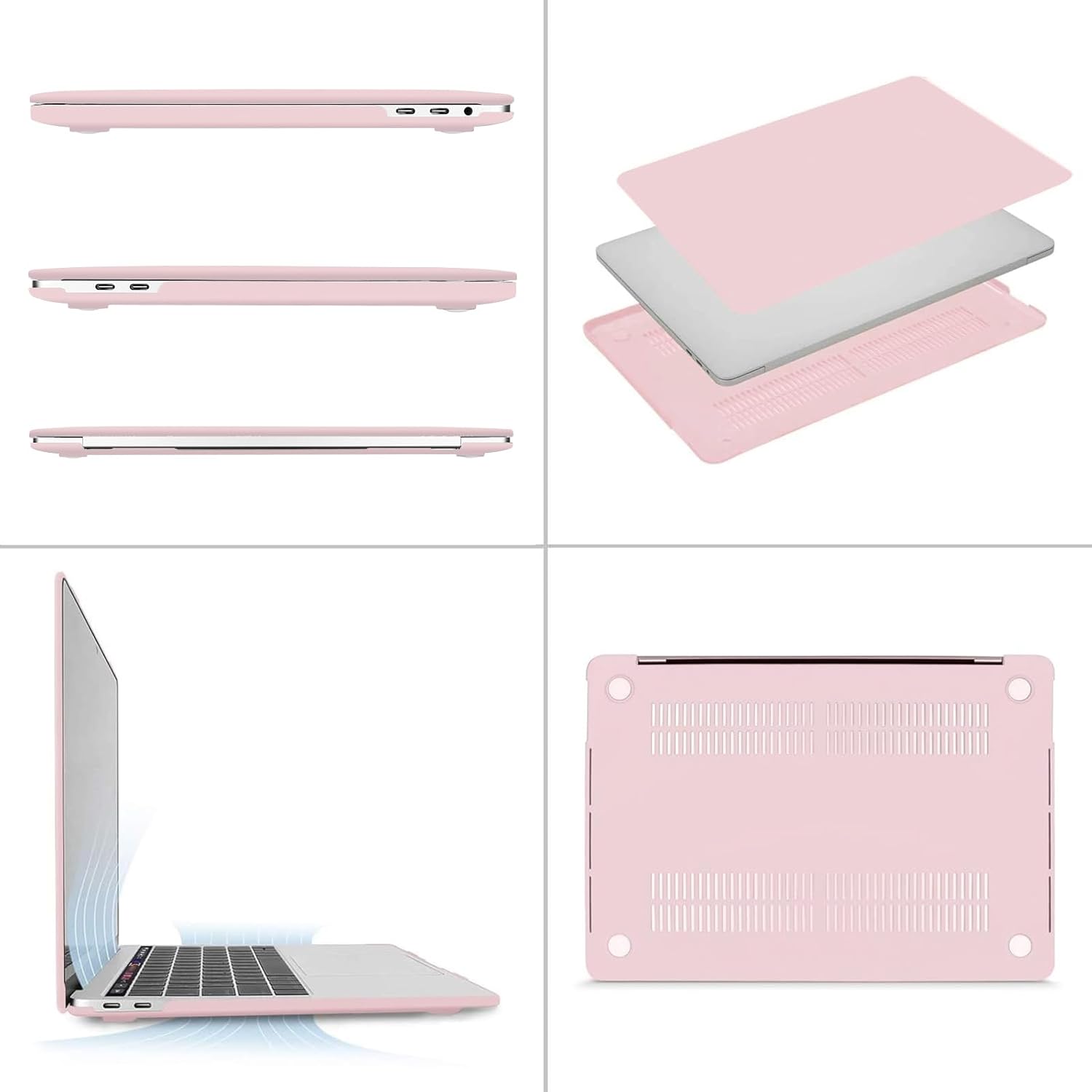 MOSISO Compatible with MacBook Pro 13 inch Case M2 2025, 2024, 2023, 2022-2016 A2338 M1 A2251 A2289 A2159 A1989 A1708 A1706, Plastic Hard Shell&Keyboard Cover&Screen Film&Storage Bag, Rose Quartz iMosiso