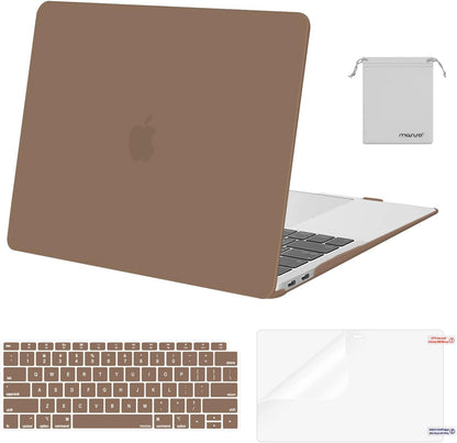 MOSISO Compatible with MacBook Air 13 inch Case M1 Chip 2021-2018 Release A2337 A2179 A1932, Plastic Hard Shell&Keyboard Cover&Screen Film&Storage Bag for MacBook Air 13.3 inch Case, Crystal Midnight