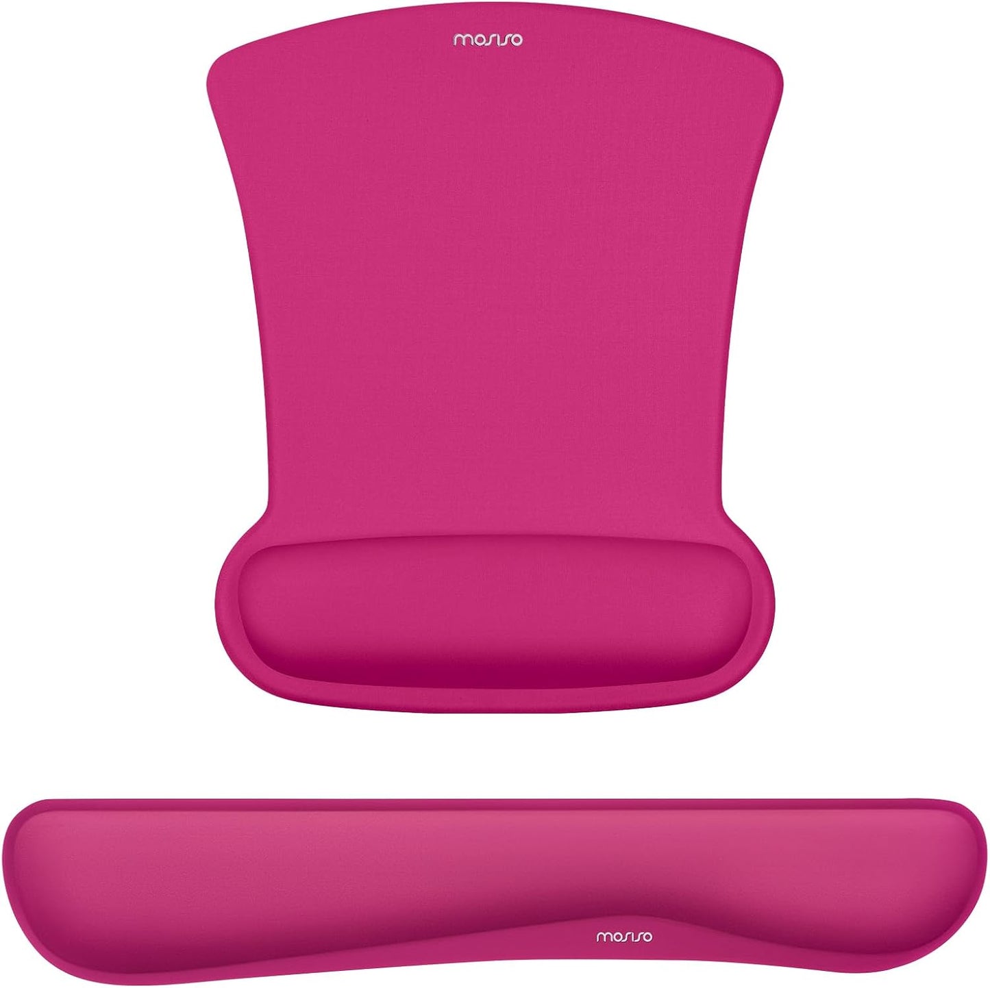 MOSISO Wrist Rest Support for Mouse Pad & Keyboard Set, Ergonomic Mousepad Non-Slip Base Home/Office Pain Relief & Easy Typing Cushion with Neoprene Cloth & Raised Memory Foam