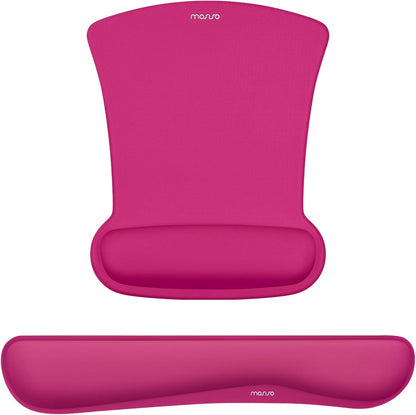 MOSISO Wrist Rest Support for Mouse Pad & Keyboard Set, Ergonomic Mousepad Non-Slip Base Home/Office Pain Relief & Easy Typing Cushion with Neoprene Cloth & Raised Memory Foam