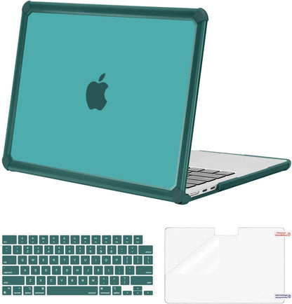 MOSISO Hard Case Compatible with MacBook Air 13 M2-M5 2022-2026, 3 in 1 Heavy Duty Crack Resistant Protective Cover with TPU Bumper
