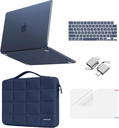 MOSISO Compatible with MacBook Neo Case 13 inch 2026 Release A3404, Seamlessly Closes Scratches & Fingerprints Resistant Hard Shell&Sixteen Grid Puffy Bag&Keyboard Skin&Type C&ScreenFilm