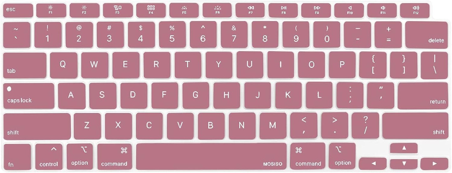 MOSISO Keyboard Cover Compatible with MacBook Air 13 inch 2022 2021 2020 Release A2337 M1 A2179 Retina Display with Touch ID Backlit Magic Keyboard, Waterproof Protective Silicone Skin, Black