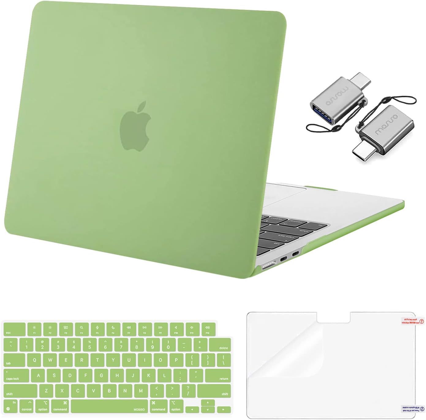 MOSISO Compatible with MacBook Air 13 inch Case M5 2026 M4 2025 M3 M2 2024-2022 A3449 A3240 A3113 A2681, Hard Shell&Keyboard Cover&Screen Film&Type C for MacBook Air 13.6 inch Case