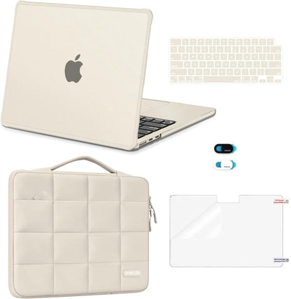 MOSISO 5‑In‑1 Protective Kit for MacBook Air 13‑Inch M2‑M5(A2681/A3113/A3240/A3449),Hard‑Shell,Keyboard‑Covers,Screen‑Film & Webcam‑Cover