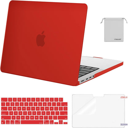 MOSISO Compatible with MacBook Pro 14 inch Case M5 2026 M4 2025 M3 M2 M1 2024-2021 A3427 A3426 A3434 A3112 A3185 A3401 A2918 A2992 A2779 A2442,Hard Case&Keyboard Skin&ScreenFilm&Pouch, Rose Quartz