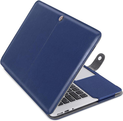 MOSISO Compatible with MacBook Air 13 inch Case A1369 A1466 Older Version 2010-2017 Release, PU Leather Case Portfolio Protective Stand Cover Sleeve