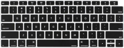 MOSISO Keyboard Cover Compatible with MacBook Air 13 inch 2019 2018 Release A1932 Retina Display with Touch ID, Waterproof Dust-Proof Protective Silicone Skin, Black