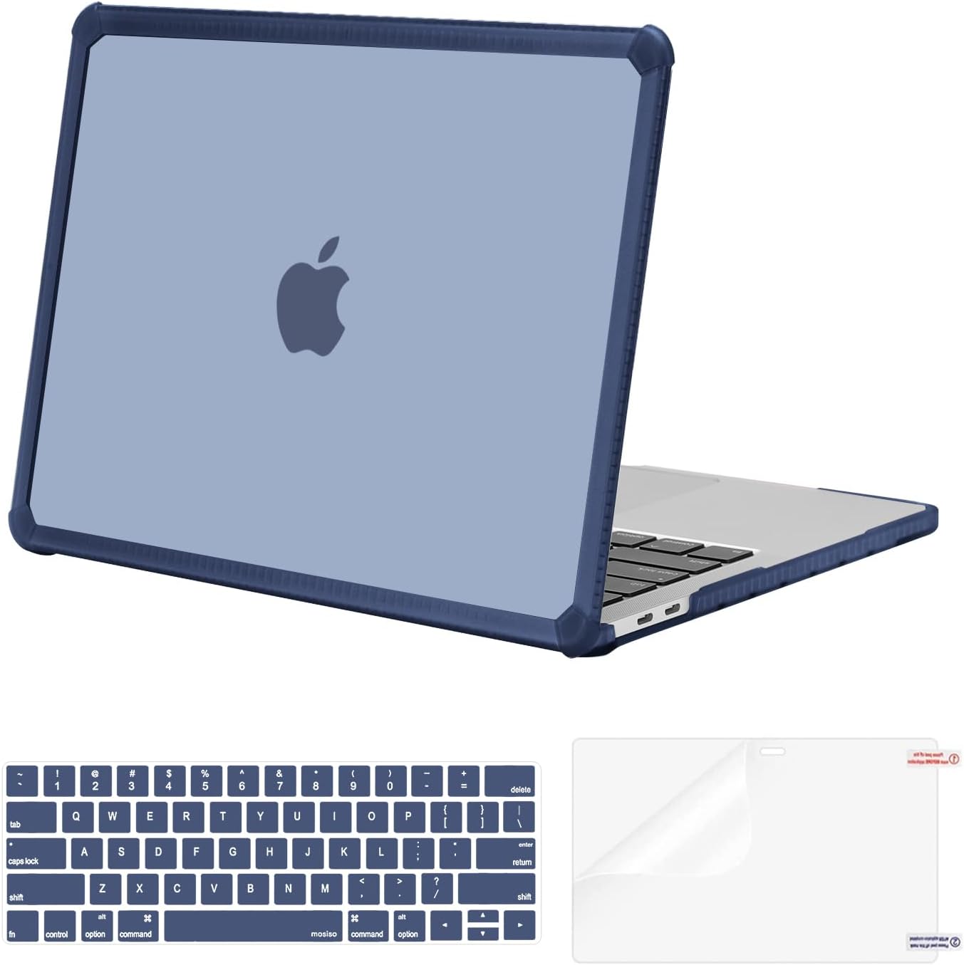 MOSISO Crack-Resistant Cover Compatible with MacBook Pro 13 inch Case M2 2026-2016 A2338 M1 A2251 A2289 A2159 A1989 A1708 A1706,Heavy Duty Shell with TPU Bumper&Keyboard Cover&ScreenFilm