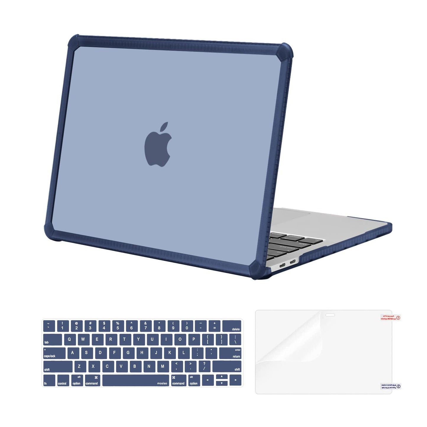 MOSISO Compatible with MacBook Pro 13 inch Case M2 2025-2016 A2338 M1 A2251 A2289 A2159 A1989 A1708 A1706, Anti-Cracking Heavy Duty Plastic TPU Bumper Hard Case&Keyboard Skin&Screen Film, Pink