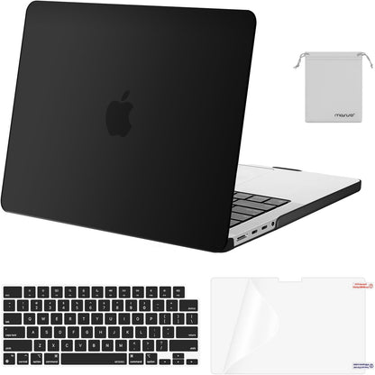 MOSISO Compatible with MacBook Pro 14 inch Case 2025 2024 2023 2022 2021 M5 M4 M3 M2 M1 A3434 A3112 A3185 A3401 A2918 A2992 A2779 A2442, Hard Shell&Keyboard Cover&Screen Film&Pouch,Black iMosiso