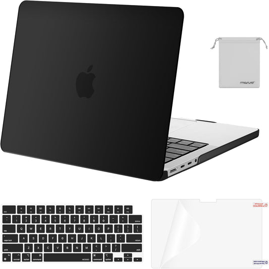 MOSISO Compatible with MacBook Pro 14 inch Case 2025 2024 2023 2022 2021 M5 M4 M3 M2 M1 A3434 A3112 A3185 A3401 A2918 A2992 A2779 A2442, Hard Shell&Keyboard Cover&Screen Film&Pouch,Black iMosiso