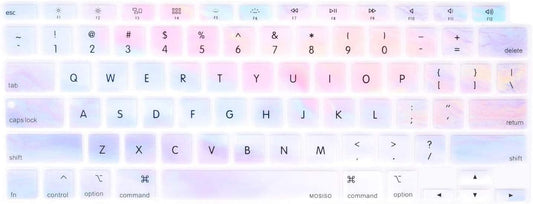 MOSISO Keyboard Cover Only Compatible with MacBook Air 13 inch 2021 2020 Release A2337 M1 A2179 Retina Display with Touch ID Backlit Magic Keyboard, Waterproof Protective Silicone Skin,Colorful Clouds