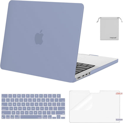 MOSISO Compatible with MacBook Pro 14 inch Case M5 2026 M4 2025 M3 M2 M1 2024-2021 A3427 A3426 A3434 A3112 A3185 A3401 A2918 A2992 A2779 A2442,Hard Case&Keyboard Skin&ScreenFilm&Pouch, Rose Quartz