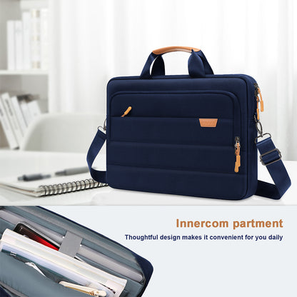 MOSISO Men Laptop Briefcase Shoulder Bag with Trolley Sleeve & Front Rectangle Horizontal Pockets, Multi Storage Notebook Carry Case for Business Travel