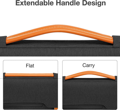 MOSISO 360 Protective Laptop Sleeve Compatible with MacBook Air/Pro, 13-13.3 inch Notebook, Compatible with MacBook Pro 14 inch M3 M2 M1, Flapover Bag with Fully Open Zipper&Handle&Pockets, Black iMosiso