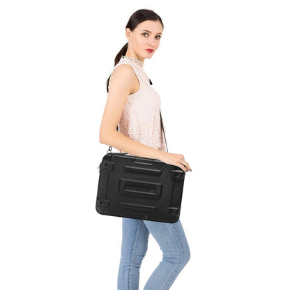 MOSISO Hard Shell Laptop Case Sleeve, 15.6-17.3 inch Computer Bag Compatible with MacBook Air 15/Pro 16,HP,Dell,Lenovo,Asus, Notebook, Abstract Geometric Waterproof Carrying Case Bag with Strap, Black iMosiso