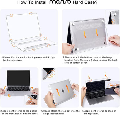 MOSISO Compatible with MacBook Air 13 inch Case M1 2021 2020 2019 2018 Release A2337 A2179 A1932 Touch ID, Plastic Hard Shell Cover&Keyboard Cover for MacBook Air 13.3 inch Case M1, Transparent iMosiso