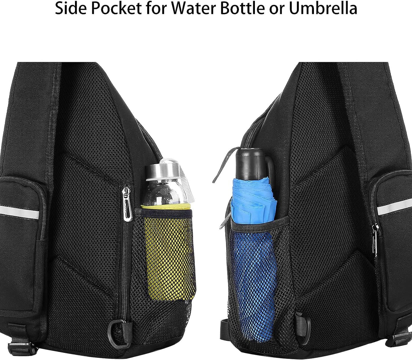 MOSISO Sling Backpack Bag, Crossbody Shoulder Bag Travel Hiking Daypack Chest Bag with Front Square Pocket&USB Charging Port,Black iMosiso