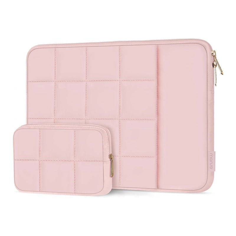 MOSISO Laptop Case 13.3-16 inch,13-13.3/14/16inch Puffy Laptop Sleeve, Compatible with MacBook ,HP Dell ASUS,Twelve Square Quilted Bag with Vertical Pocket&Small Case