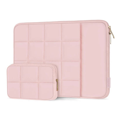MOSISO Laptop Case 13.3-16 inch,13-13.3/14/16inch Puffy Laptop Sleeve, Compatible with MacBook ,HP Dell ASUS,Twelve Square Quilted Bag with Vertical Pocket&Small Case
