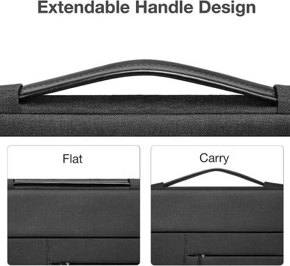 MOSISO 360 Protective Laptop Sleeve Compatible with MacBook Air/Pro, 13-13.3 inch Notebook, Compatible with MacBook Pro 14 inch M3 M2 M1 Chip 2023-2021 with Belt&3 Horizontal Parallel Pockets, Black iMosiso