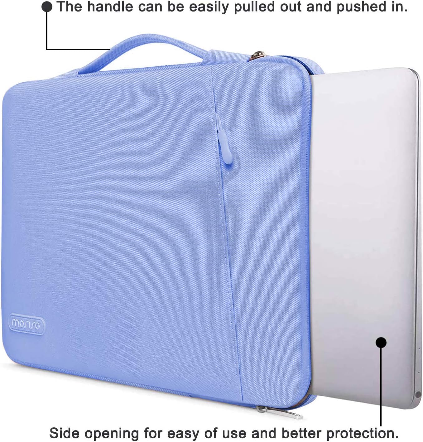 MOSISO Compatible with MacBook Air 13 inch Case 2022 2021 2020 2019 2018 Release A2337 M1 A2179 A1932 Retina Display Touch ID, Plastic Hard Shell&360 Protective Sleeve Bag&Keyboard Skin, Serenity Blue iMosiso