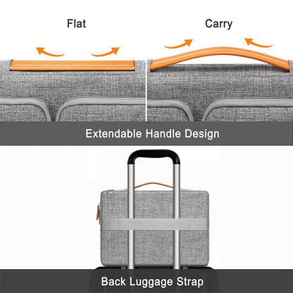 MOSISO 360 Shockproof Multi-Pocket Business Laptop Bag with Detachable Shoulder Strap, Handle & Luggage Sleeve, Fits 15.6 Inch MacBook HP Dell Notebook