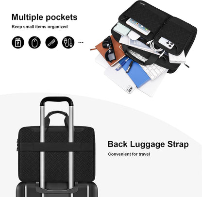 MOSISO Unisex Padded Laptop Shoulder Messenger Bag,15‑16‑Inch,Multi‑Zipper‑Pockets,Removable‑Strap & Rear Trolley‑Sleeve