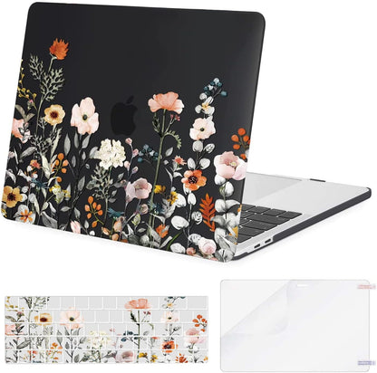 MOSISO Garden Floral Print Hard Shell 3-in-1 Set, Fits MacBook Pro 13 M1 M2 A1706 A1708 A1989 A2159 A2251 A2289 A2338 Notebook