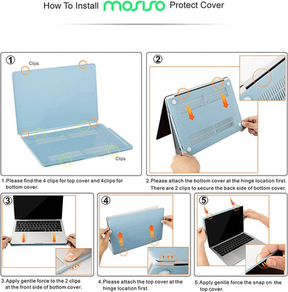 MOSISO Compatible with MacBook Pro 15 inch Case 2019 2018 2017 2016 Release A1990 A1707 with Touch Bar, Plastic Hard Shell Case Cover & Screen Protector