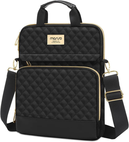 MOSISO 12.9 inch Tablet Sleeve Bag for iPad Pro 13 M4&iPad Air 13 M3 M2,iPad Pro 12.9 M2 M1 6/5,Surface Laptop Go 12.4,Galaxy Tab S8+/S9+ 12.4,Square Quilted Carrying Case with 2 Pockets, Sand