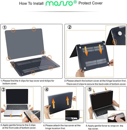 MOSISO Compatible with MacBook Air 13 inch Case M1 Chip 2021-2018 Release A2337 A2179 A1932, Plastic Hard Shell&Keyboard Cover&Screen Film&Storage Bag for MacBook Air 13.3 inch Case, Midnight Green iMosiso