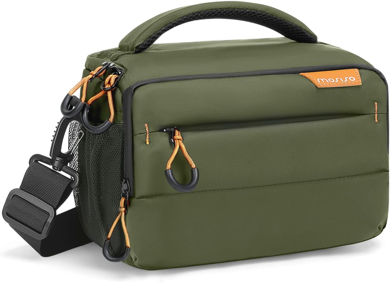 MOSISO Small Camera Bag for Photographers,Compact Camera Shoulder Bags for DSLR/SLR/Mirrorless Cameras,Waterproof Crossbody Padded Photography Bag with Rain Cover for Canon/Nikon/Sony, Army Green mysite