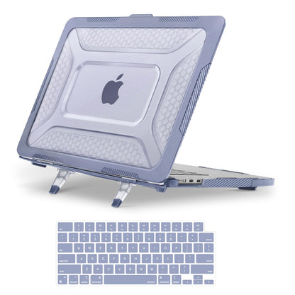 MOSISO Compatible with MacBook Air 15 inch Case 2025 2024 2023 M4 A3241 M3 A3114 M2 A2941, Honeycomb Shockproof Heavy Duty TPU Bumper Plastic Hard Case with Fold Kickstand&Keyboard Cover, Pink