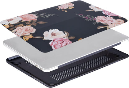 MOSISO Compatible with MacBook Pro 15 inch Case with Retina Display (Model: A1398, Older Version, 2015 - end 2012 Release), Plastic Peony Hard Shell Case & Keyboard Cover & Screen Protector