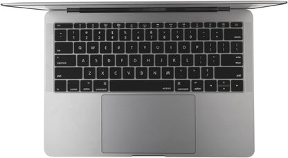 MOSISO Silicone Keyboard Cover Protective Skin Compatible with MacBook Pro 13 inch 2017 2016 Release A1708 Without Touch Bar & Compatible with MacBook 12 inch A1534, Black