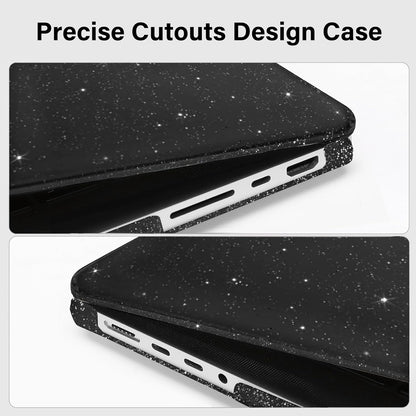 MOSISO Compatible with MacBook Pro 16 inch Case 2025 2024 2023 2022 2021 M4 M3 M2 M1 A3403 A3186 A2991 A2780 A2485 Pro Max, Sparkly Glitter Hard Shell&Keyboard Cover&Screen Film&Pouch, Black