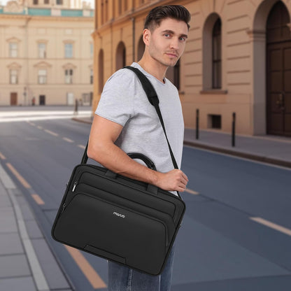 MOSISO Laptop Bag for Men 15-16 Inch Computer Bag — Padded Sleeve, Anti-Theft Zipper, Trolley Belt & Removable Shoulder Strap for MacBook HP Dell