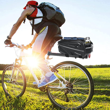 MOSISO Bike Rack Bag, Waterproof Bike Rear Rack Handbag Bicycle Trunk Bag, 14L EVA Mountain Bicycle Rear Seat Storage Saddle Pouch Cycling Luggage Pouch with Shoulder Strap, Black