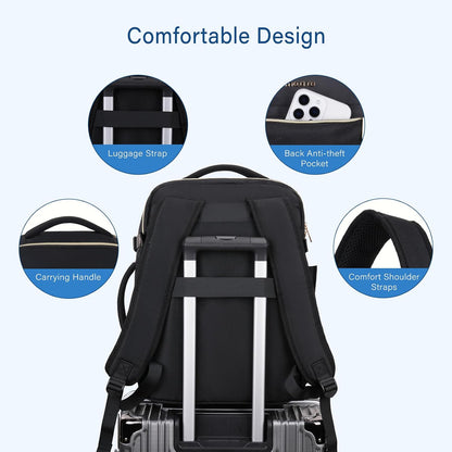 MOSISO Flight Approved Carry On Backpack for Women & Men — 15.6 Inch Laptop Daypack with Shoe Compartment, Wet Dry Pocket & USB Charging Port