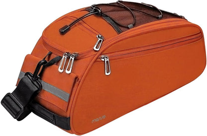 MOSISO 12L Waterproof Bike Rear Rack Bag, Convertible Bicycle Trunk Pannier with Reflective Strip, Multi-Pocket Cycling Storage Saddle Shoulder Bag for Daily Commute Bike Tour