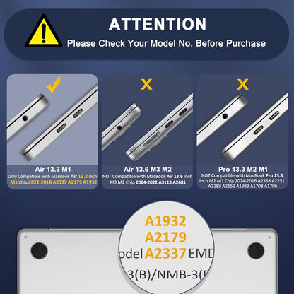 MOSISO Compatible with MacBook Air 13 inch Case 2022-2018 Release A2337 M1 A2179 A1932 Retina Display, Plastic Leopard Grain Hard Shell&Sleeve Bag&Keyboard Skin&Webcam Cover&Screen Protector, Black