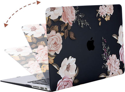 MOSISO Compatible with MacBook Air 13 inch Case (A1369 & A1466, Older Version 2010-2017 Release), Plastic Peony Hard Shell Case & Keyboard Cover & Screen Protector